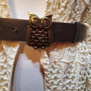 Aeropostale Owl Buckle Brown Belt